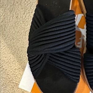 Timberland Calista Bay Slide Sandal Black Knit Sz 8 1/2